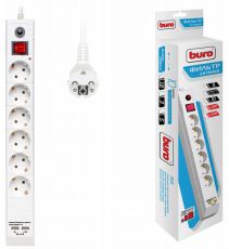 Сетевой фильтр Buro BU-SP1.8_USB_2A-W белый